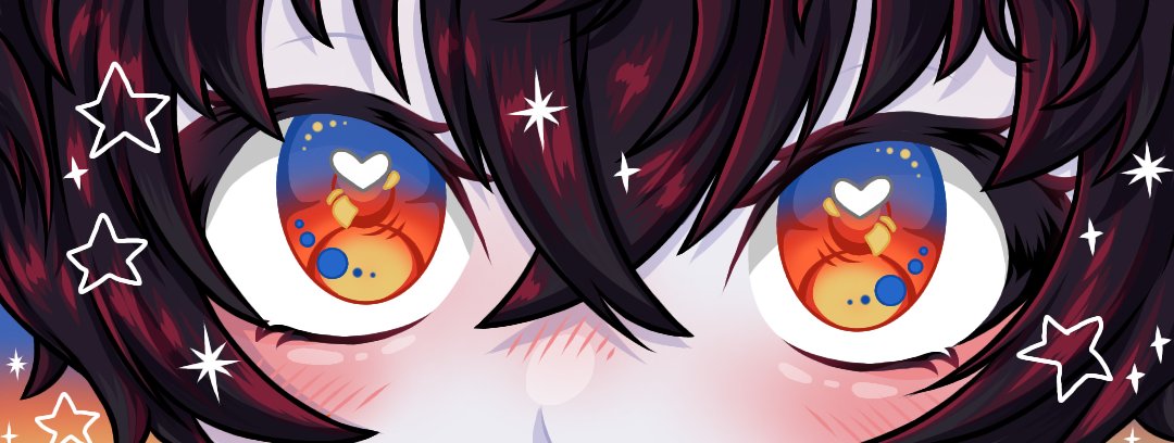 Eye banner for a small vtuber 
Absolutely love the color pallette!! 
❤❤❤❤
#art #artist #drawing #artwork #draw #digitalart #eyes #like