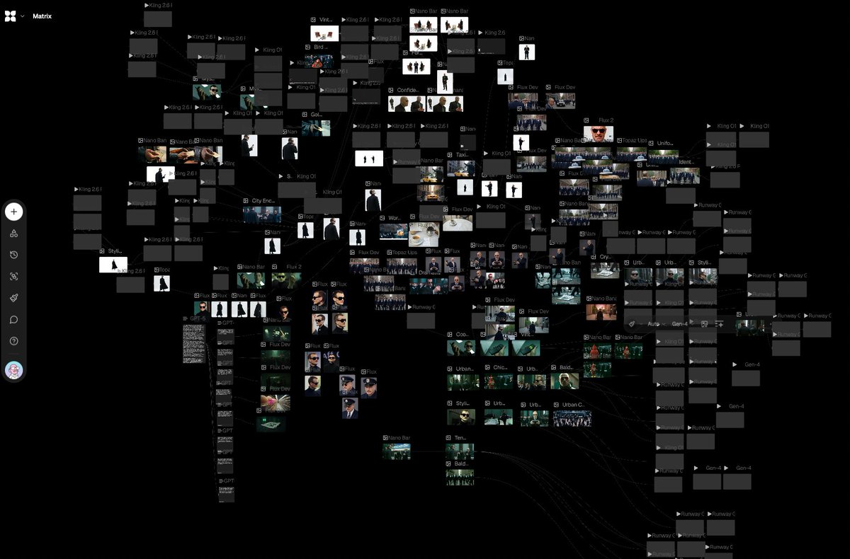 Node based UI for cooking AI vids is a game changer. 
If you've not tried it, give it a shot.

I used <a href="/floraai/"></a> when making this vid. Previously, workflow was nightmare for longer films, but getting an overview and iterating along the way really helps with the process. Nice