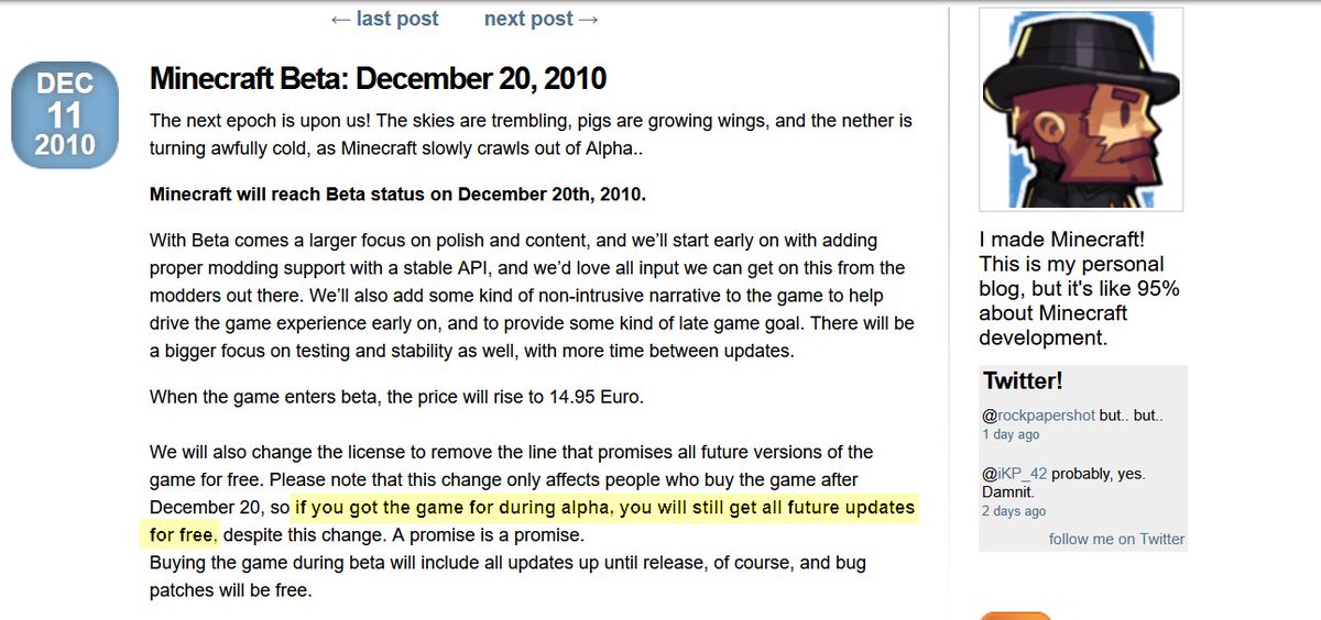 What's funny about this is that I scrambled to buy that account in Alpha, right before Beta where they changed the license to state you'd no longer be guaranteed to receive all future versions of the game for free. I signed an agreement saying they owed me the game forever