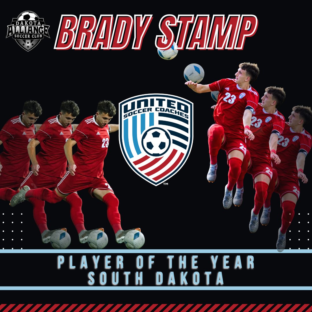 🔥 Congrats to Brady Stamp, the <a href="/UnitedCoaches/">United Soccer Coaches</a> South Dakota Player of the Year!
An incredible honor for an incredible athlete. 
Keep shining, Brady! ⚽️💥
#PlayerOfTheYear