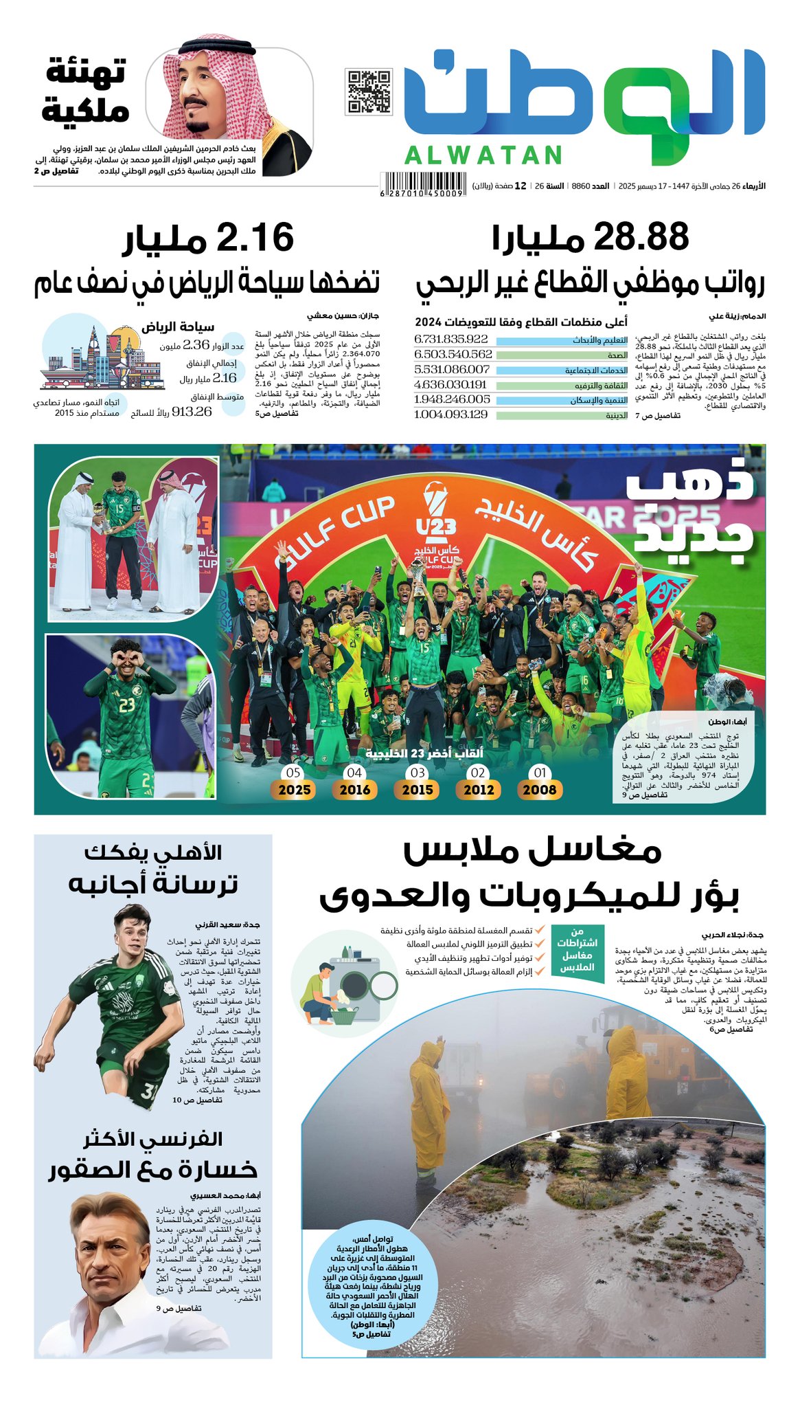 الصفحة الاولى من - القطاع غير الربحي - مغاسل ملابس بؤر للميكروبات والعدوى - ذهب جديد. لتصفح وتحميل النسخة الرقمية 