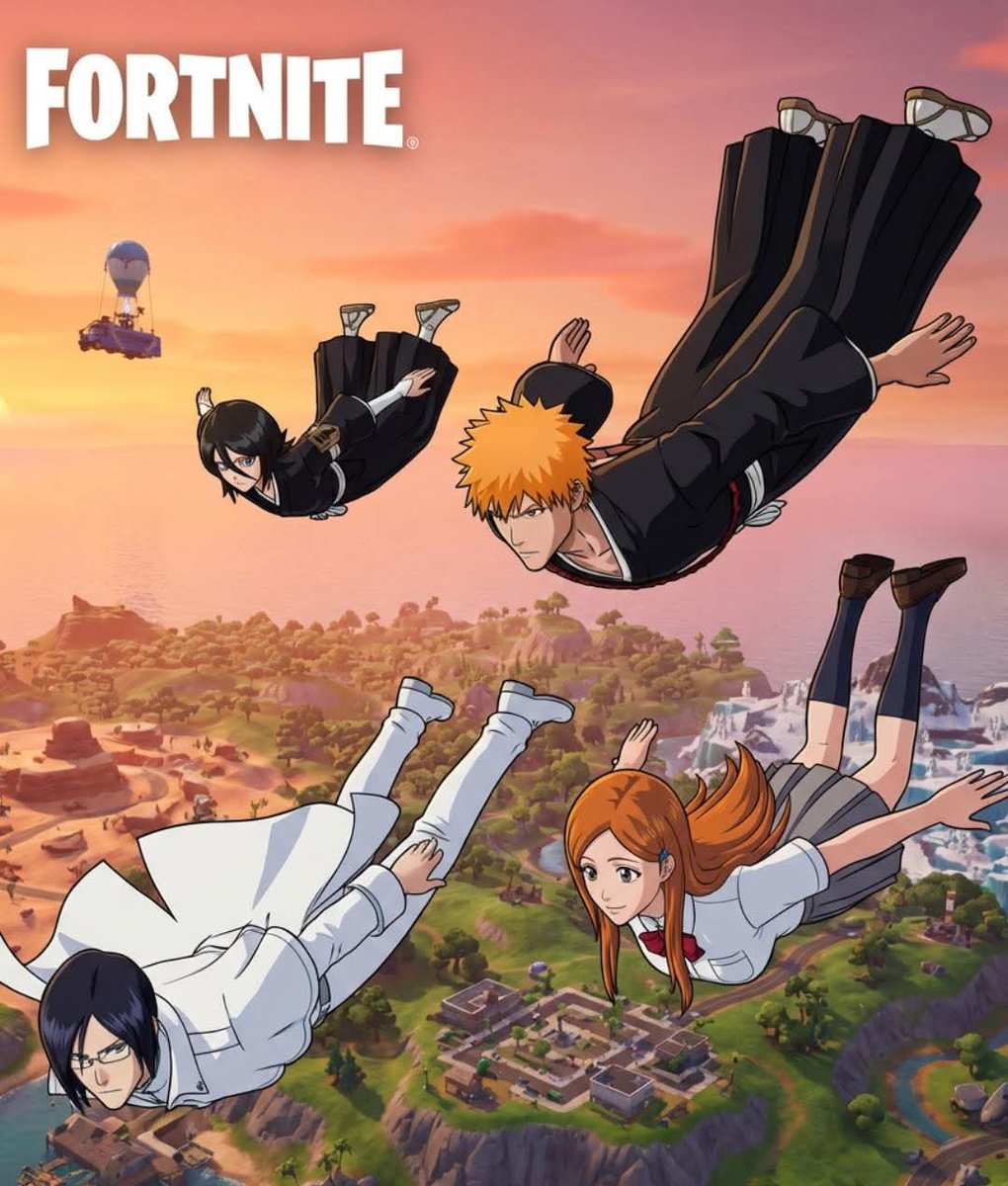GelosGames_uefn's tweet image. Bleach &amp;amp; Fortnite

We will get: 
- Ichigo Kurosaki skin 
- Rukia Kuchiki skin 
- Orihime Inoue skin 
- Uryū Ishida skin 
-Ichigo's sword as mythic item
-Blitz map updates 

Who is excited about this collab? 🤩
#fortnite #EpicPartner