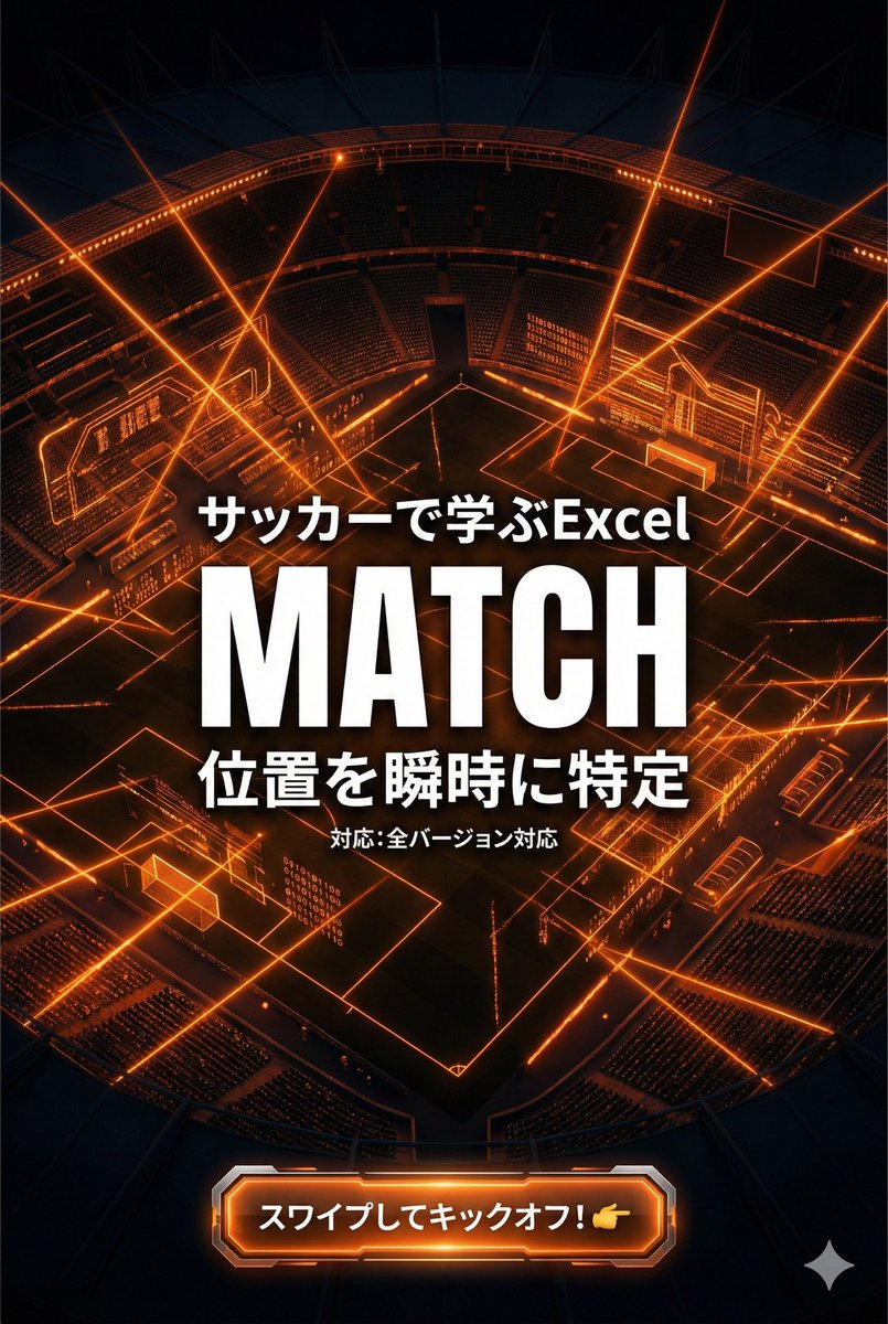 ExcelFC_jp's tweet photo. リストの中から「あのデータどこだっけ？」と探す時間、もったいないですよね。😓

Excelの【MATCH関数】を使えば、探したいデータが「何番目」にあるか一瞬で特定できます！🚀
INDEX関数と組み合わせれば検索スキルは無敵に。

スワイプしてチェック👇
#Excel  #時短 #MATCH #Gemini
 #NanoBananaPro https://t.co/CPsvgDKFxi