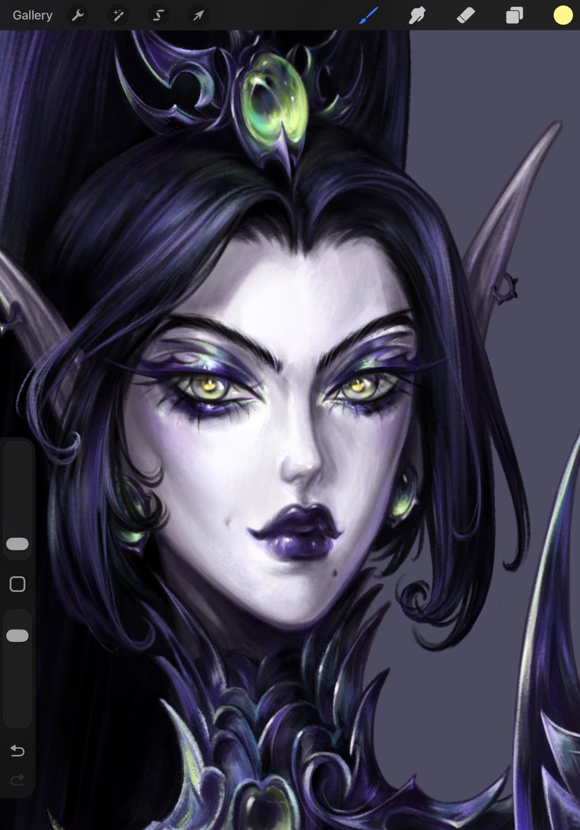 ✴ Enjoying the process of painting the face~ 
She’s a Drukhari, so her facial features are pretty specific.
