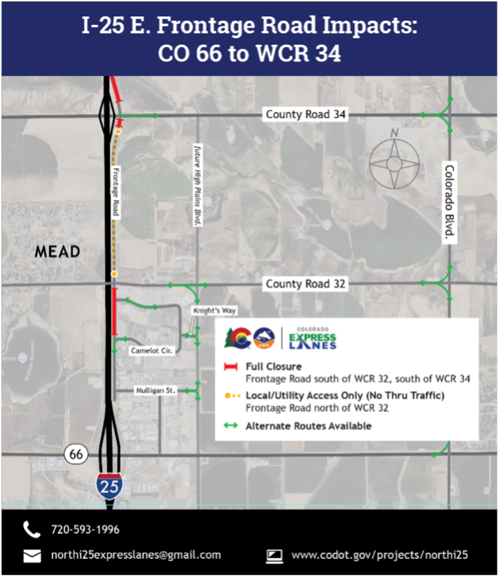 CDOT #News: CDOT will permanently close #I25 East Frontage Road