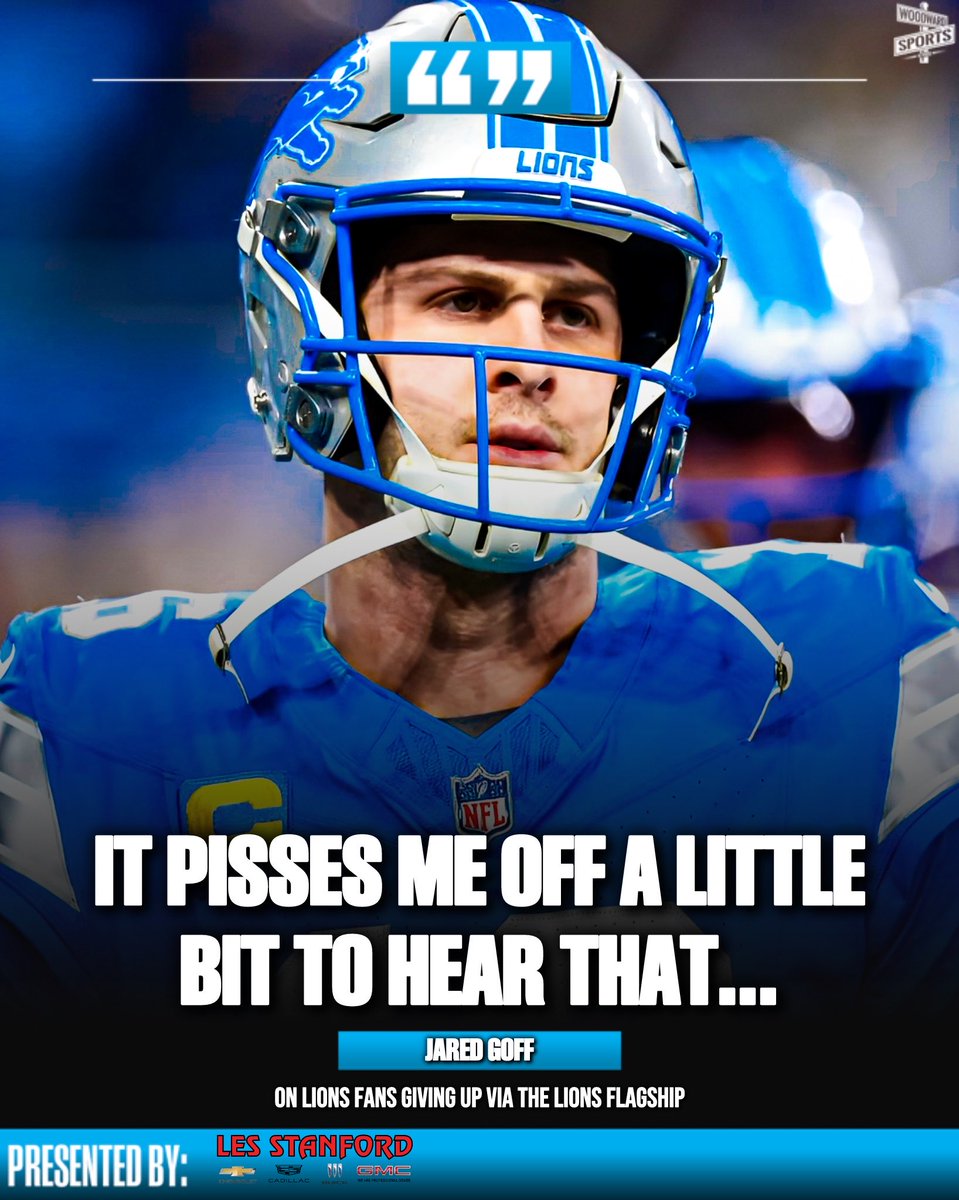 woodwardsports's tweet image. Jared Goff sounded off on the Lions fans who have given up on this season 😳