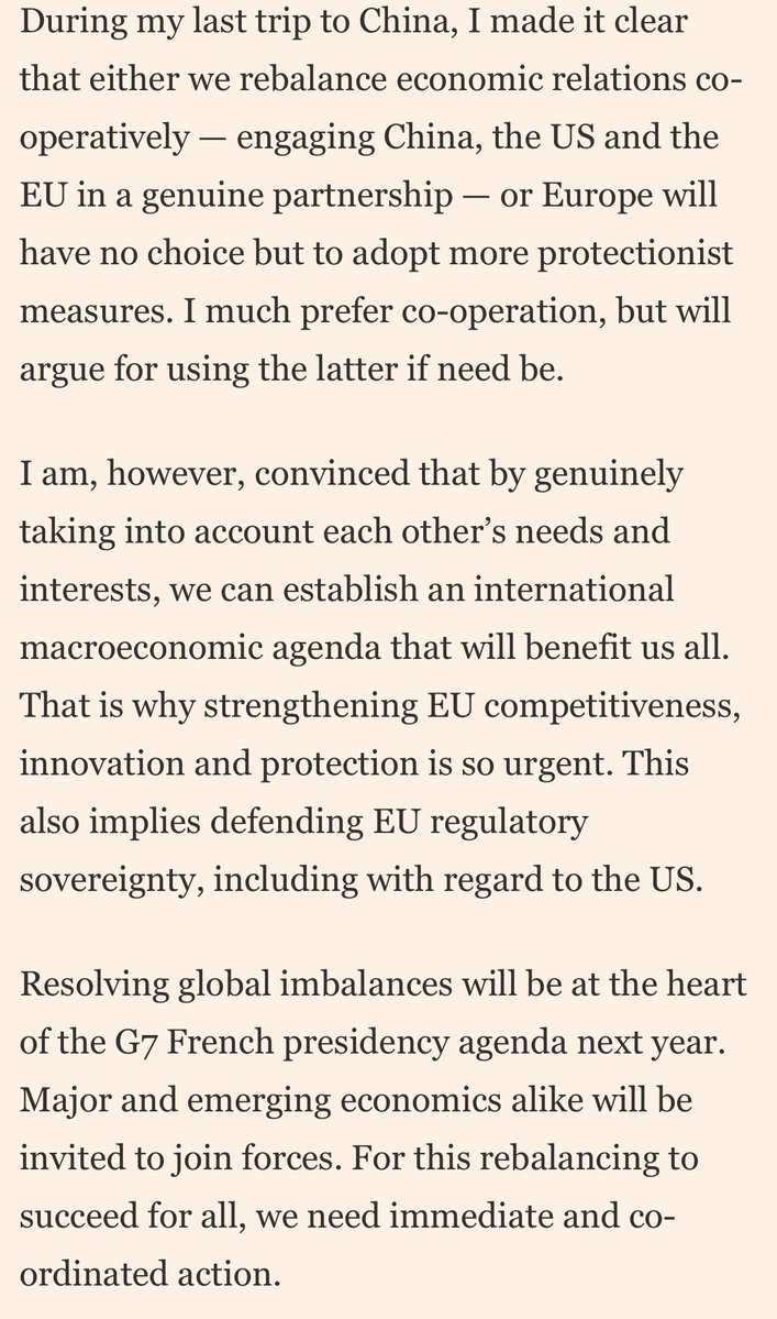 elerianm's tweet image. From Emmanuel Macron’s column in the Financial Times, “We urgently need to rebalance EU-China relations: Resolving serious trade imbalances will require co-operation and co-ordinated action.”
#economy #markets #China #Europe #France #Macron @ft @EmmanuelMacron