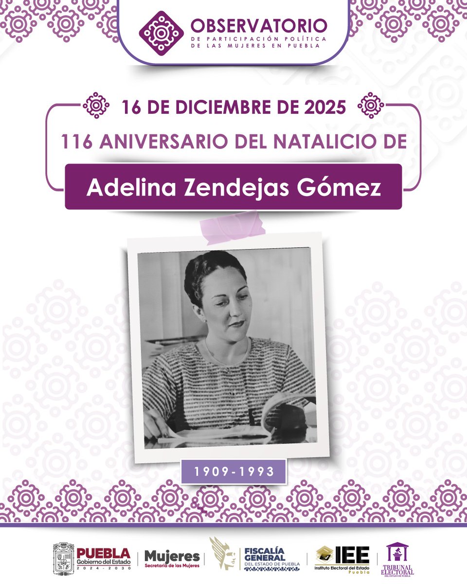 Obsmujer98164's tweet photo. #UnDíaComoHoy, nace una mujer que abrió camino.

Adelina Zendejas Gómez, originaria de Toluca, fue pionera en la defensa de los derechos de las mujeres y las infancias, e impulsora de organizaciones clave del movimiento feminista en México. https://t.co/FrbUolzYyg