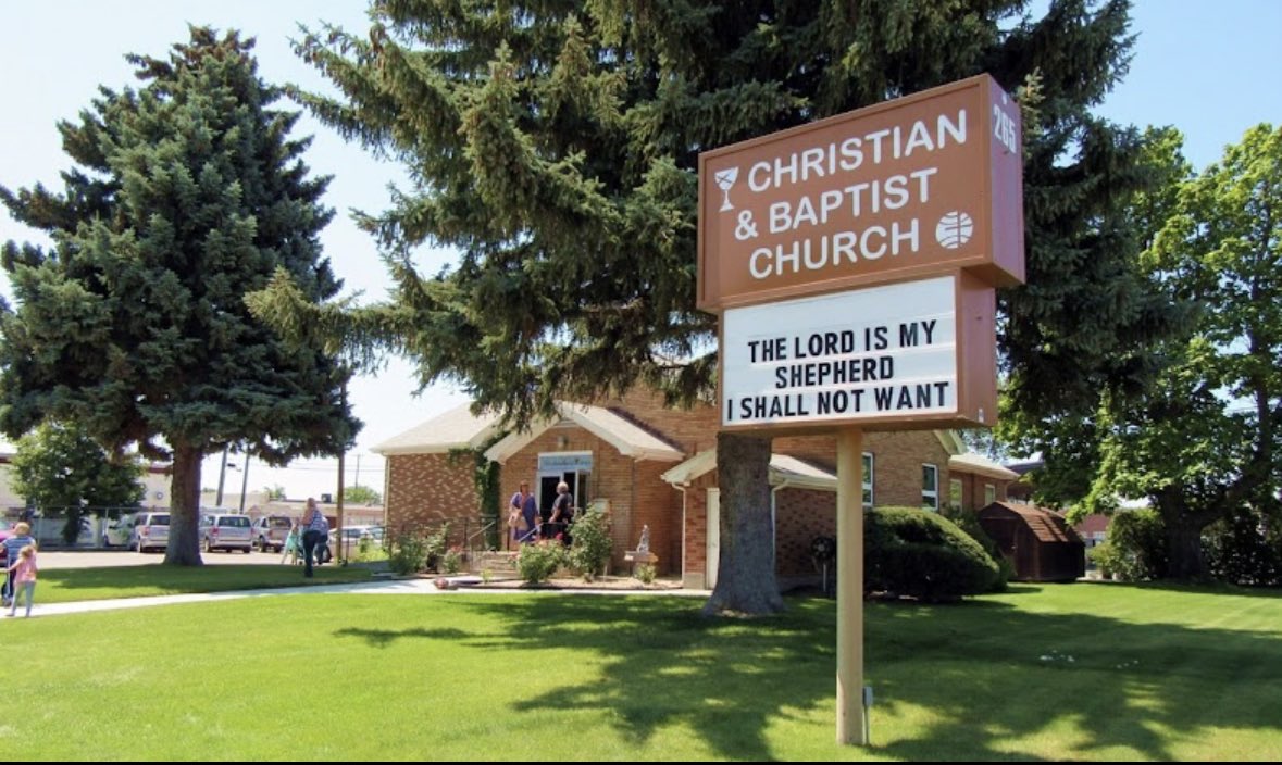 TheJollyBrawler's tweet image. I absolutely love the fact that this little church allows Christians AND Baptists to join!

More of this catholicity please!