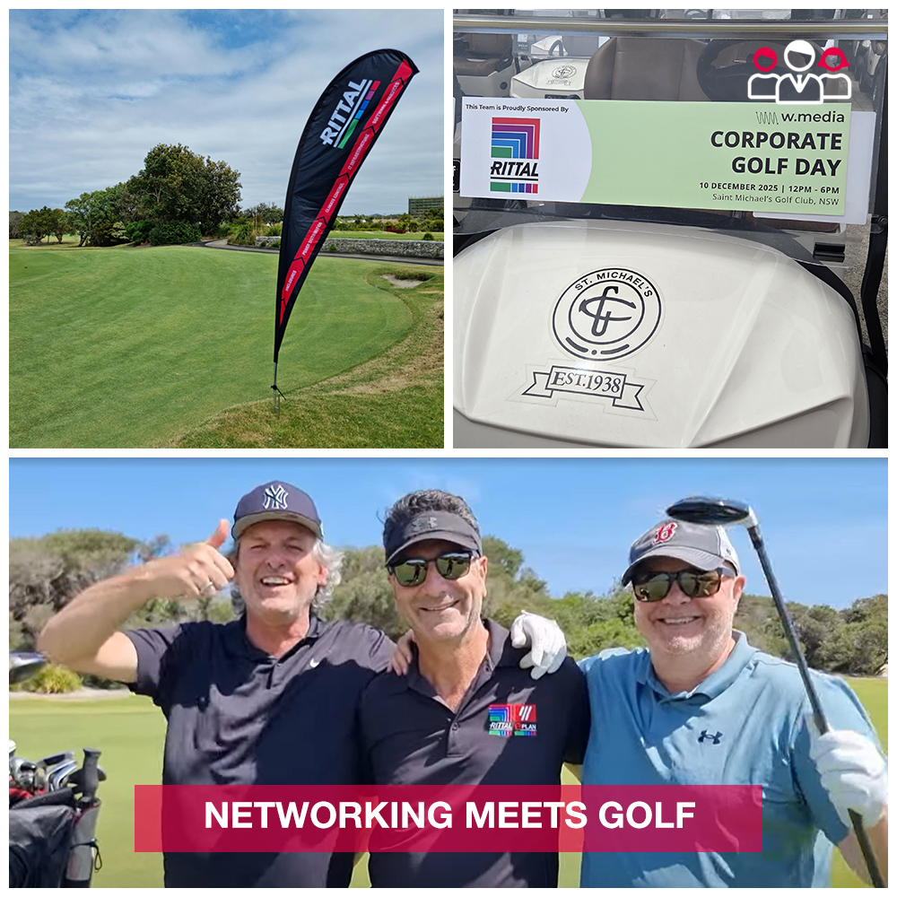 Networking meets golf  ⛳
Team Rittal was a proud sponsor of the WMedia ANZ Corporate Golf Day for a day of networking, competition, and fun at one of Australia's most prestigious golf courses.

Thank you to WMedia for hosting and to our valued customers for taking part.