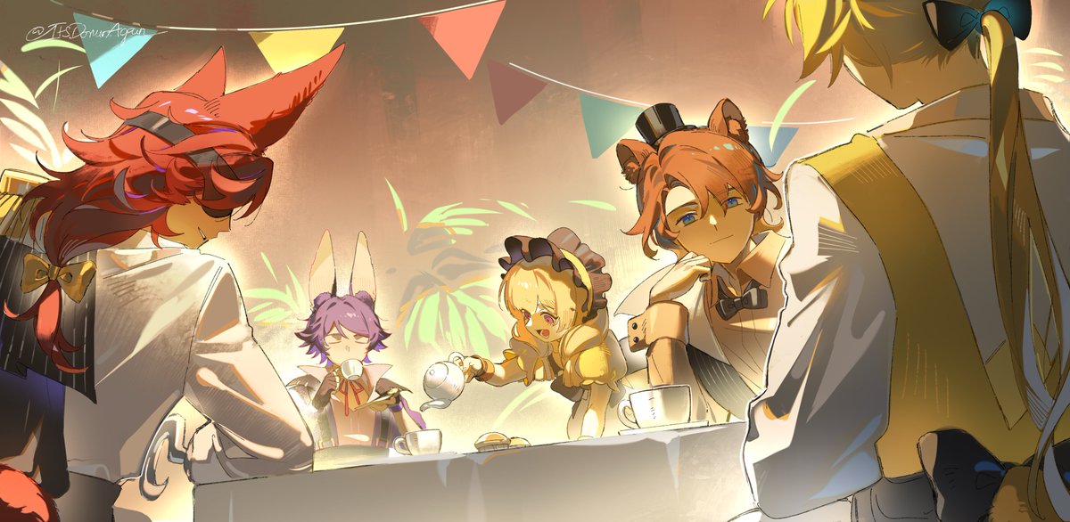 🫖🍰🐻🐰🐣🦊

#FNAF擬人化 #Freddy #FreddyFazbear #Bonnie #Chica #Foxy #GoldenFreddy #FNAF