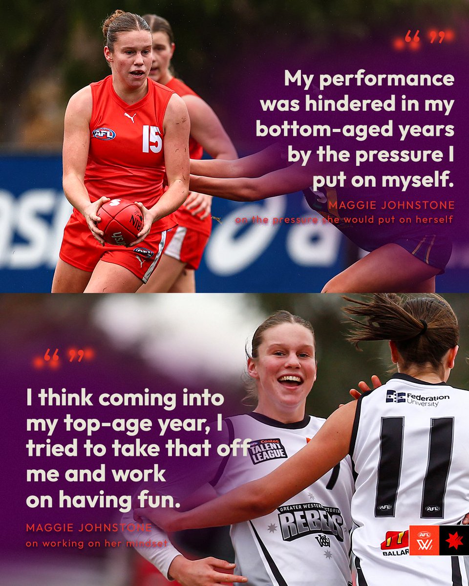 Reaching new heights 🙌🏼

No.10 draft pick Maggie Johnstone spoke with <a href="/DylanBolch/">Dylan Bolch</a> about the changes she made to impress in 2025 and how to deal with the mental pressures of football. 

Read the full interview: afl.com.au/aflw/news/1460…