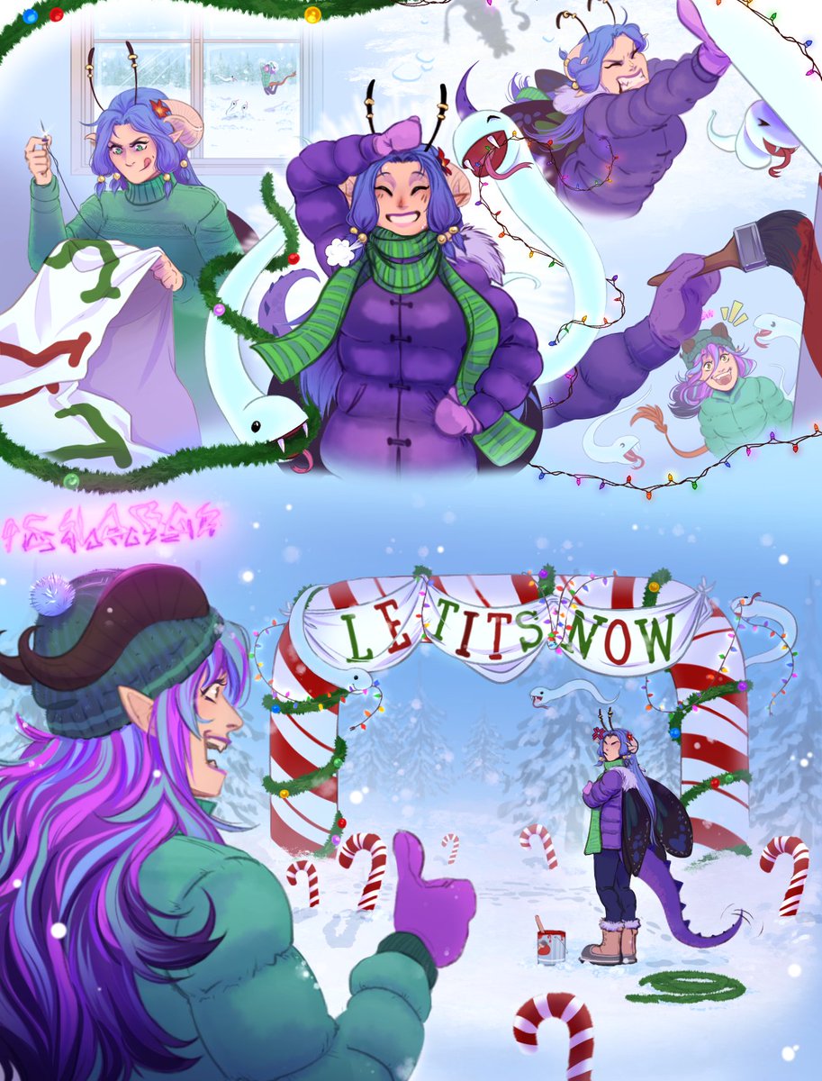 It's winter! Christmas time approaches! Time to celebrate!

[Art by Nanihoo]