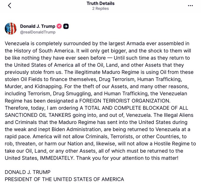 mmpadellan's tweet image. 🚨BREAKING: THE FAKE ASS "PEACE PRESIDENT" IS PUSHING US INTO A WAR WITH VENEZUELA.

WHERE ARE YOU, CONGRESS?

THIS IS BULLSHIT.