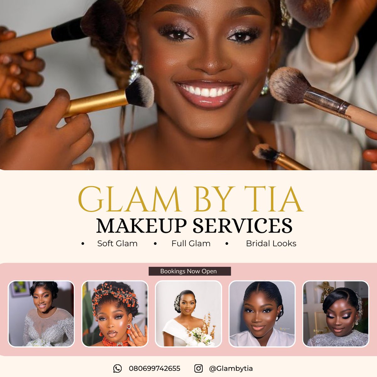 blossom559640's tweet image. Bridal makeup flyer design ✨
Clean. Soft. Elegant.

#DesignWork #MakeupBrand