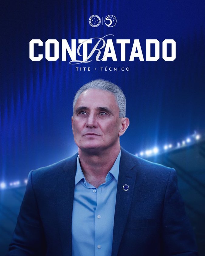 Nuevo entrenador para Kenny Arroyo 🇪🇨 🇧🇷 

TITE es oficializado como nuevo entrenador del Cruzeiro para la temproada 2026 .

En el cuadro brasileño cuenta con la presencia del ecuatoriano  Kenny Arroyo 🇪🇨