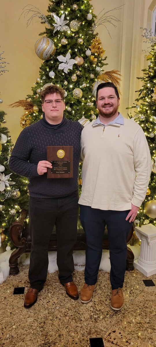Evan_Kennedy26's tweet image. Beyond honored and humbled to have been chosen for the Morelli Strong Award, Best Offensive Lineman @PopeJohnLionsFB. It really means a lot. Thank you.
