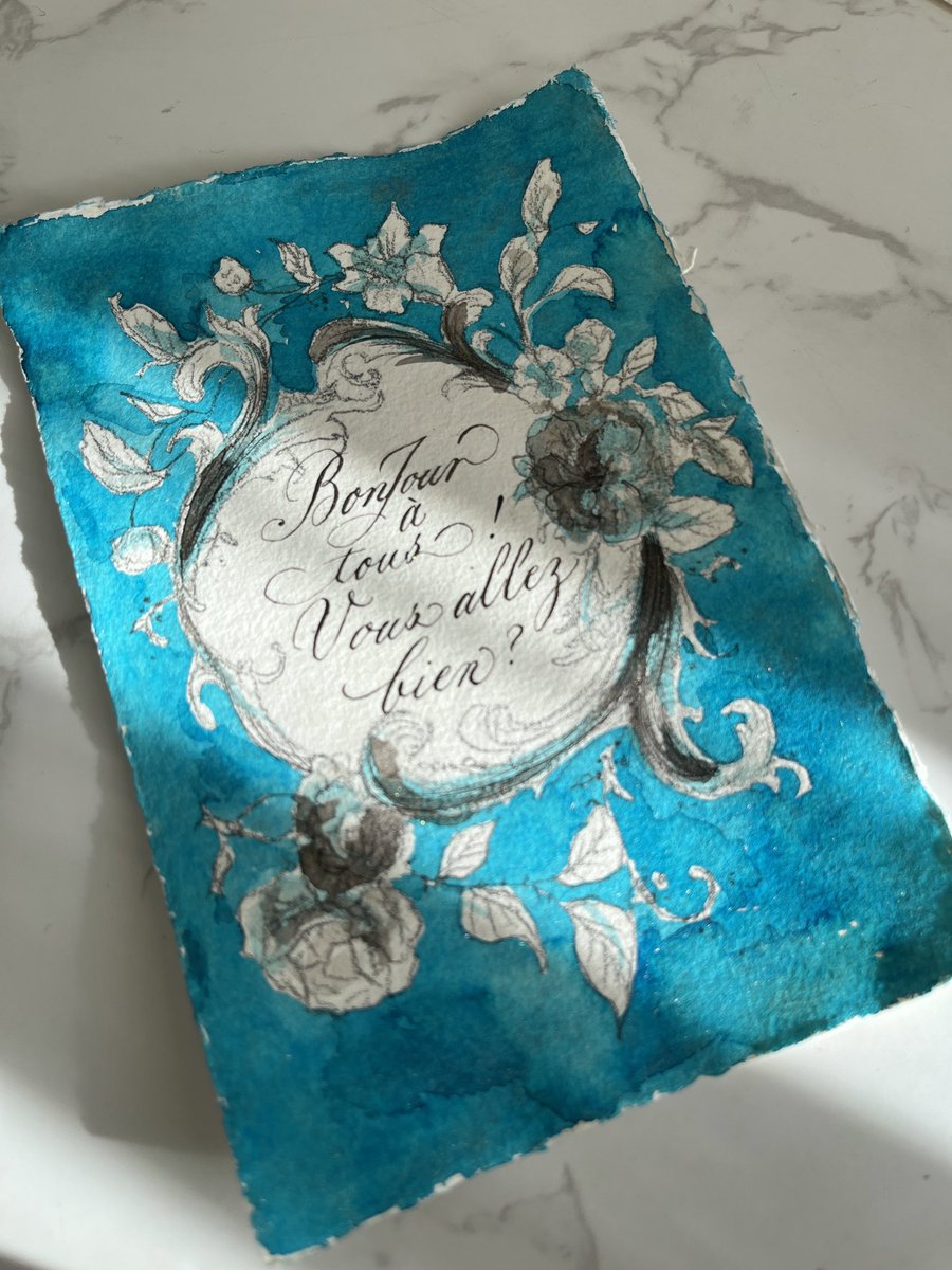 Chiecalligraphy's tweet photo. The blue Bird of Happiness

ink：MECHANICS OF THE STARS
メカニクスオブザスターズ

colour：ELECTRIC BLUE with ROSE GOLD shimmer

@FWPStationeryJP 
@FWPStationery 

#calligraphy#ferriswheelpress#bluebird#blue#カリグラフィー#フェリスホイールプレス#青い鳥 https://t.co/nFy6yN0Pe8