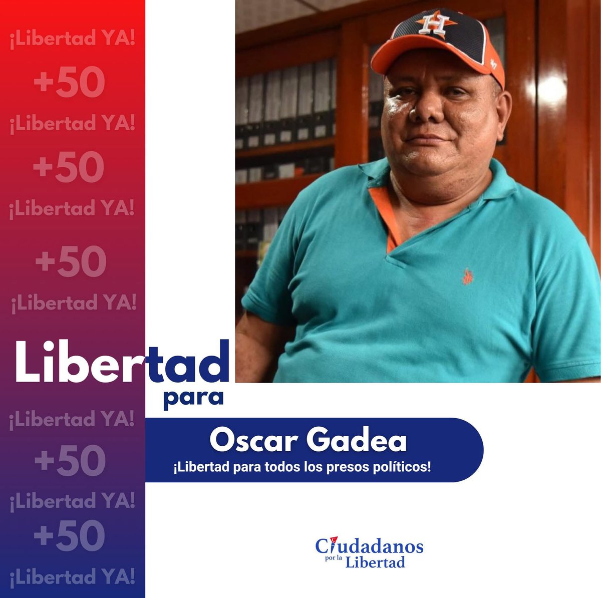 Desde Ciudadanos por la Libertad (CxL) demandamos prueba de vida y la inmediatamente liberación de Oscar Gadea, ex alcalde del municipio de Santa María de Pantasma, detenido arbitrariamente por el sandinismo.

#LibertadParaNicaragua