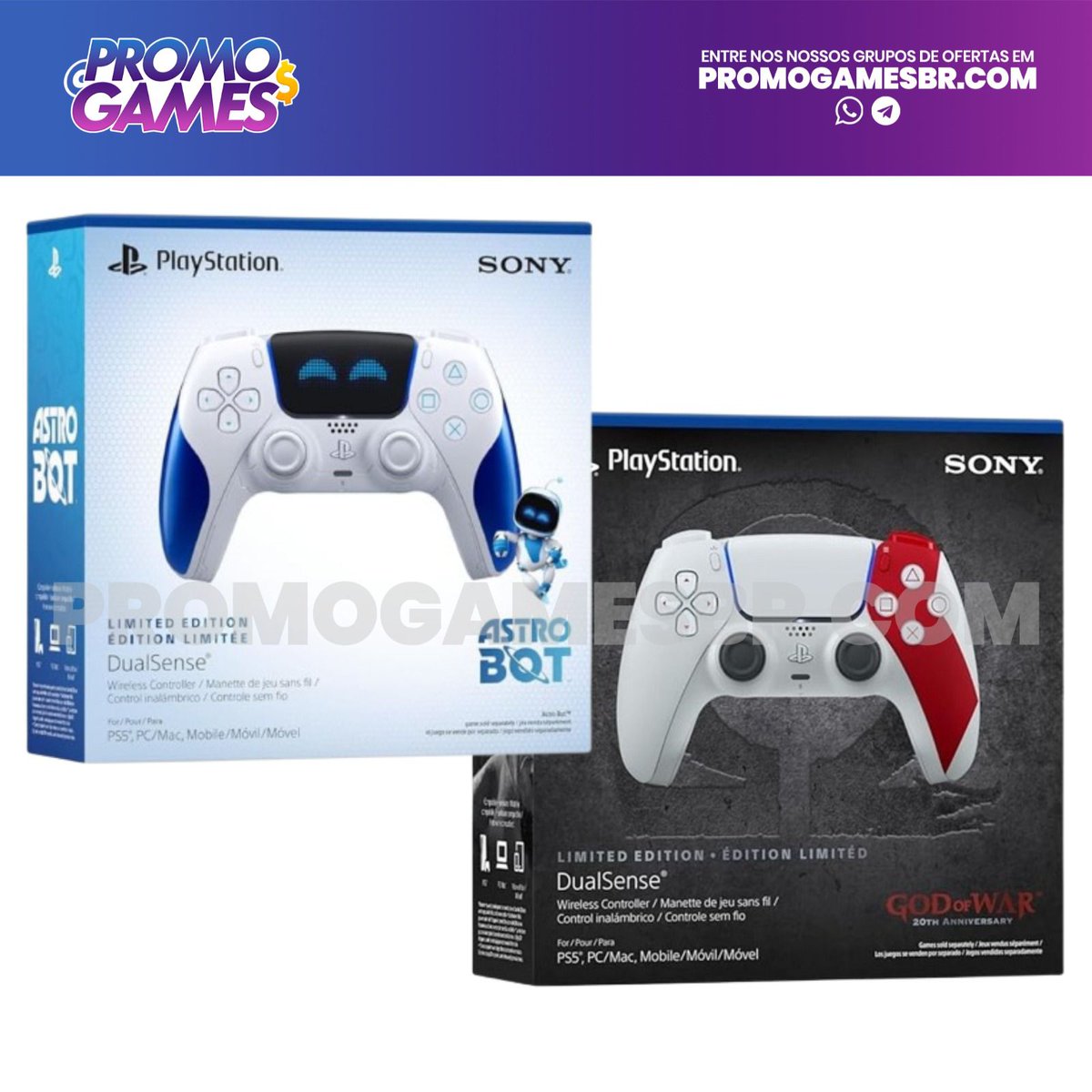 promogamesbr_'s tweet image. 🚨AINDA DISPONÍVEIS 🚨

Dualsense Especial Limitado de Astro Bot e God of War 20 Anos - PRÉ VENDA

💰 R$ 522,91 no PIX
💳 Ou até 10x de R$ 56,49 

🎟 Cupom: NATALAMAZON

🔗 Astro Bot: amzn.to/4pkNP0n
[AMAZON]

🔗 God of War 20 Anos: amzn.to/3KCJAhA
[AMAZON]

🌐…