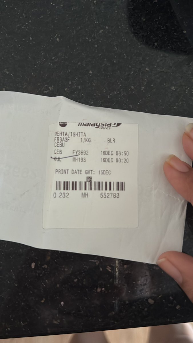 ishmehta's tweet photo. @MAS Ishita mehta 
PIR was filed- I was given the form and told I will get the number on email. Received no mail. 
E-ticket- 2322481575248
PNR- F93A3F
Email- I.mehta88@gmail.com
Bag tag- 552783 
1 passenger, one checked in bag https://t.co/i4MXatOEaR