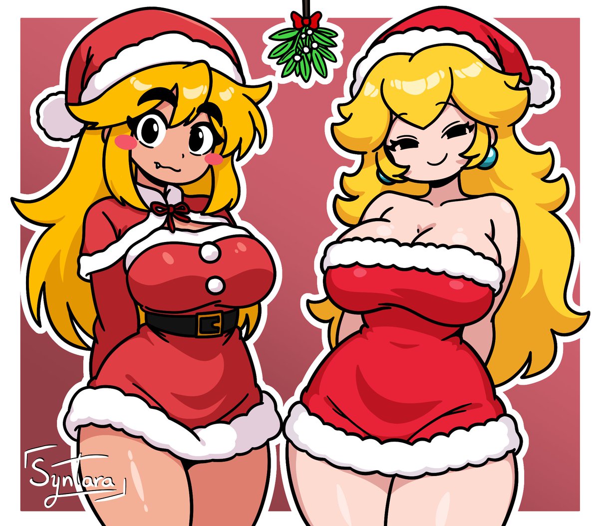 Goombella and Peach -Caught under the mistletoe 🎄💋

#PaperMario #Goombella #PrincessPeach #Christmas