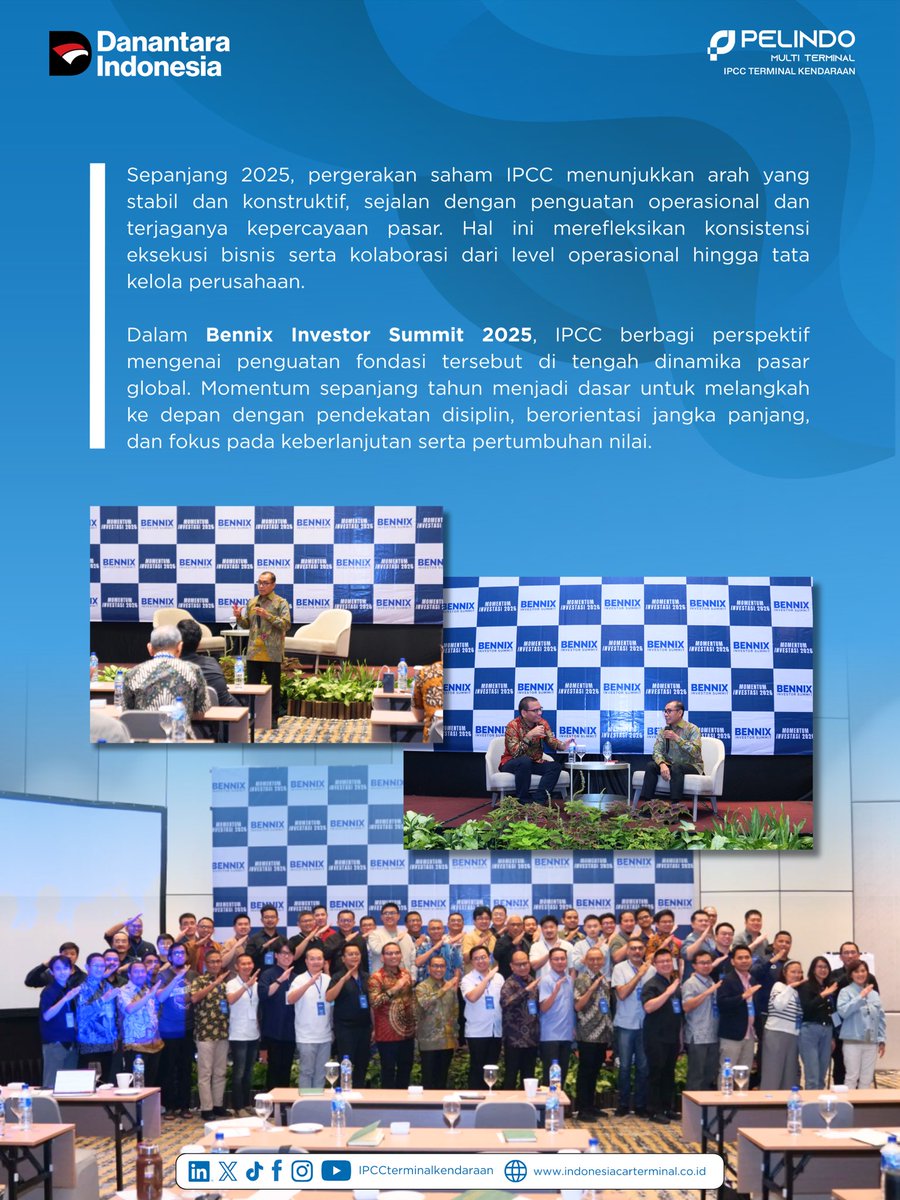 Menuju Pertumbuhan yang Berkelanjutan!
Mempertemukan pelaku pasar dan investor untuk berdiskusi mengenai dinamika industri serta prospek bisnis ke depan.

Melalui forum ini, IPCC memaparkan perspektif mengenai penguatan fondasi bisnis di tengah dinamika pasar global.