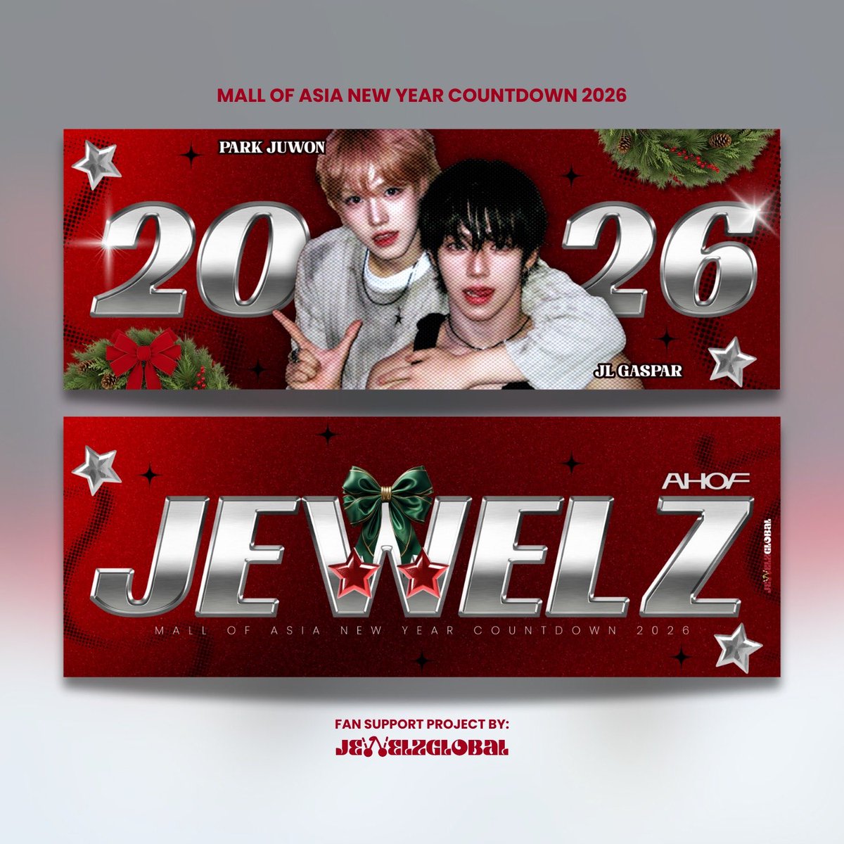 JewelzGlobal's tweet photo. 🎆  A New Year with JEWELZ! 🎆

Jewelz Global will be handing out support banners during the Mall of Asia New Year Countdown to celebrate and show our love for Jewelz.

📅 Date: December 31, 2025
📍 Venue: Mall of Asia
📌 Exact location: To be announced

Let’s welcome the new year together while proudly supporting Jewelz! 💎🍒

#JEWELZ #주얼즈 
#AHOF #아홉 
#JL #제이엘 
#JUWON #박주원