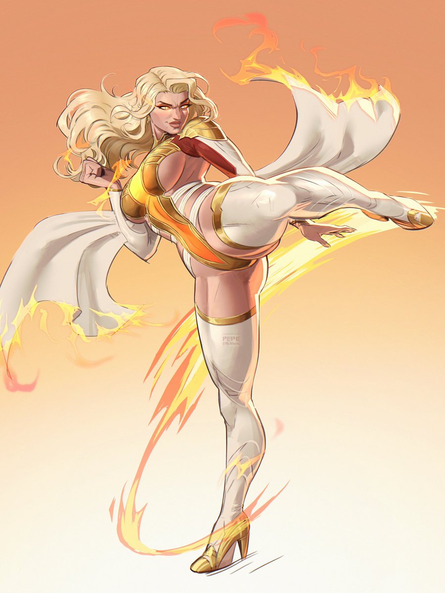 pepedraws's tweet image. Emma has some deadly legs 
[COMMISSION] based on the version of the skin I sketched a while back 
•
#MarvelRivals