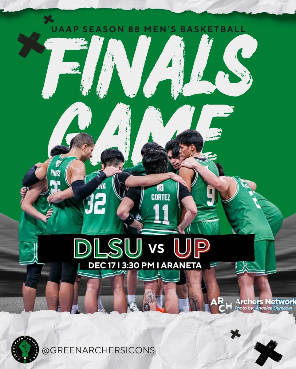 GA_Icons's tweet photo. Today, the DLSU Green Archers will play their last game of the season, and we will play a crucial role as their sixth man. 💚🤍🏹

📷: Archers Network/Angelee Dumaoal

#uaap #uaapseason88 #dlsu
#dlsugreenarchers https://t.co/cZxG1lguhe