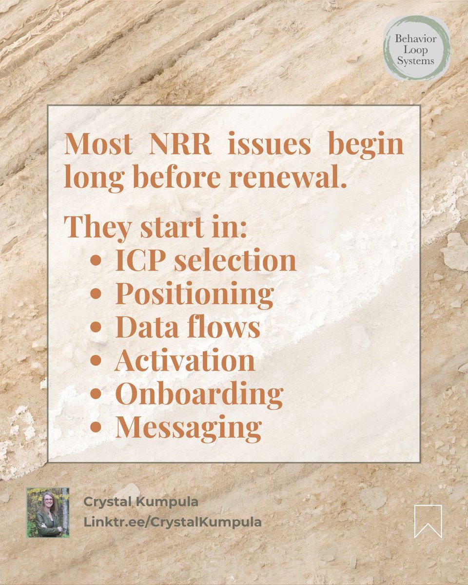 💡Net Revenue Retention {NRR} / Net Dollar Retention {NDR} = Lagging Indicator of Upstream Design.

Article breaks the system down.

118% Achievement Checklist linked at the bottom gets you there. 👉🏼 linkedin.com/pulse/how-11-p…