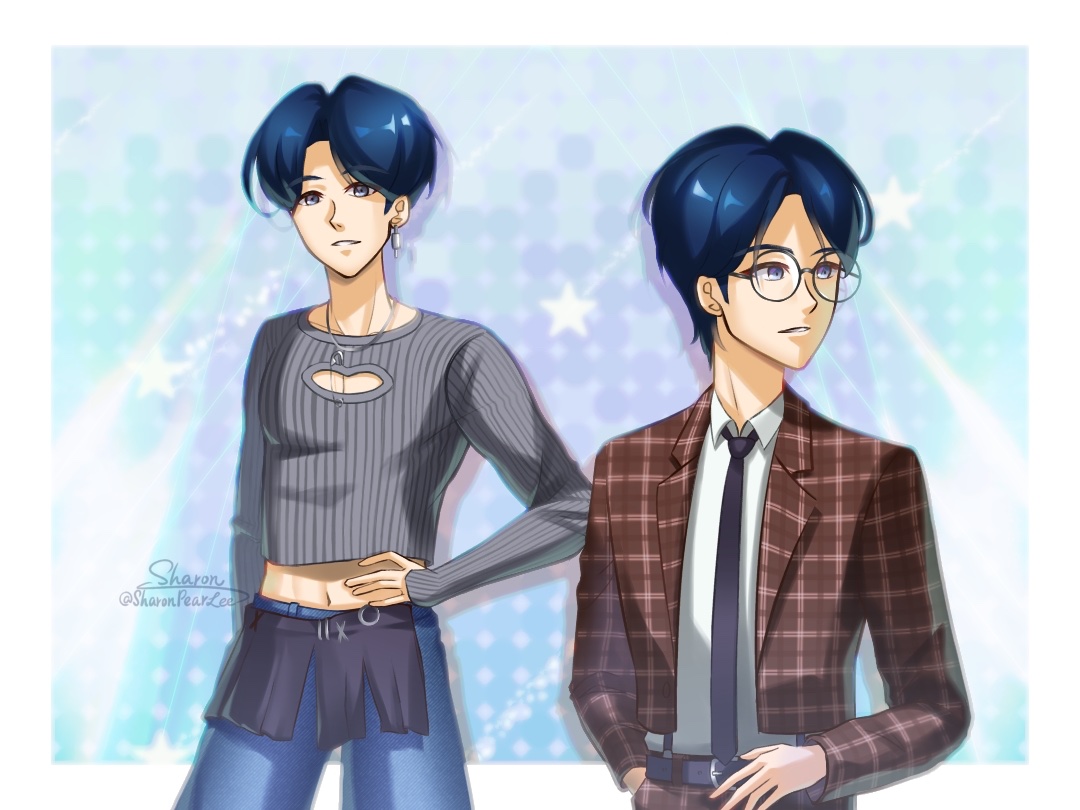 Commission for anonymous of their OC Yechan, including their casual and formal outfits!🤩