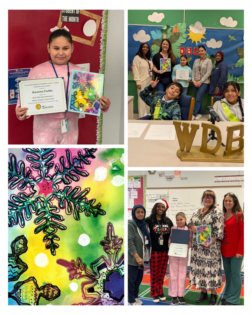 DBESBCPS's tweet image. 🎉 Congrats to DBES student Breanna! Her artwork “Aurora Borealis Snowflake” won the 2025 Superintendent’s Winter Holiday Card Contest and will be featured on the Superintendent’s holiday card + district message!
@BCPSNorthRegion @PrincipalMG @Gurreonero_MG