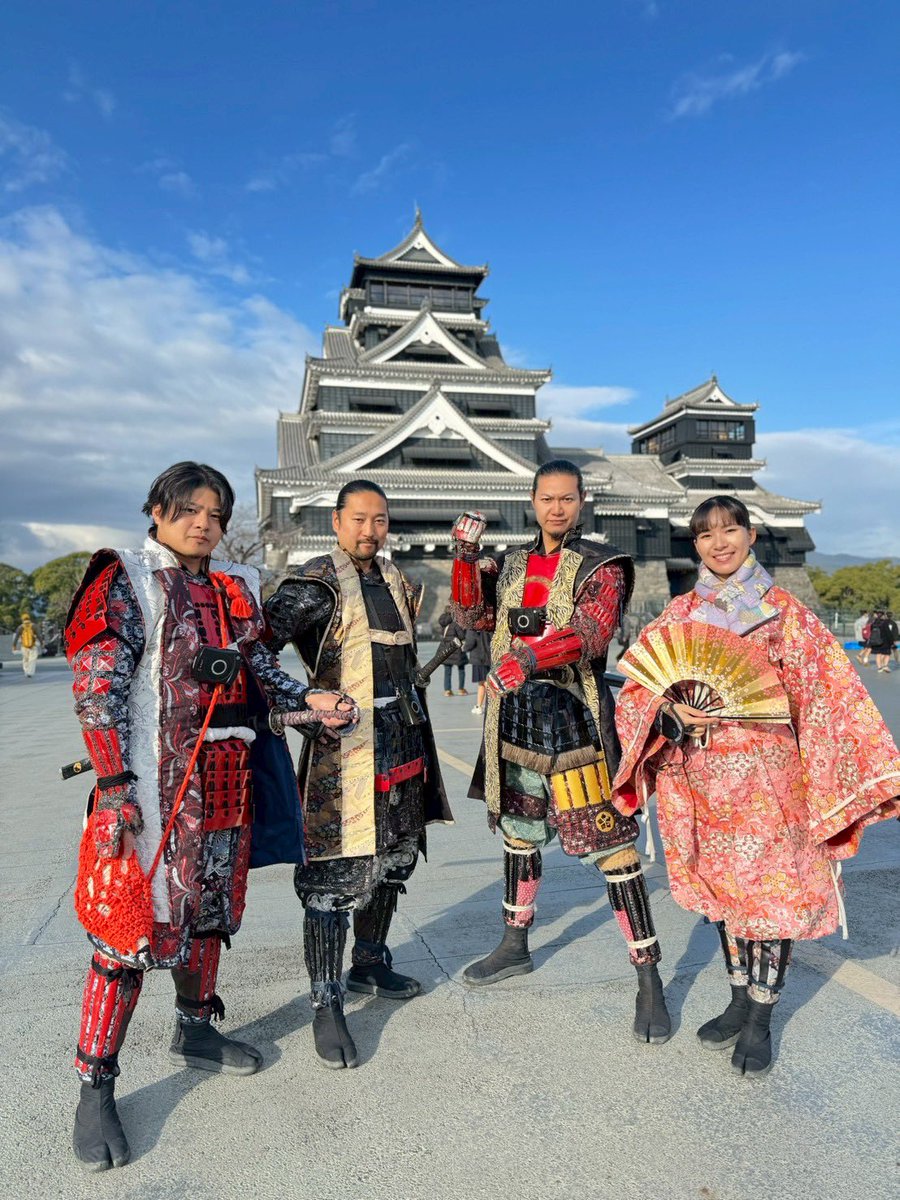熊本城“こんにちは”武将隊！ 本日は御覧の布陣にて出陣！ 11:30〜 城彩