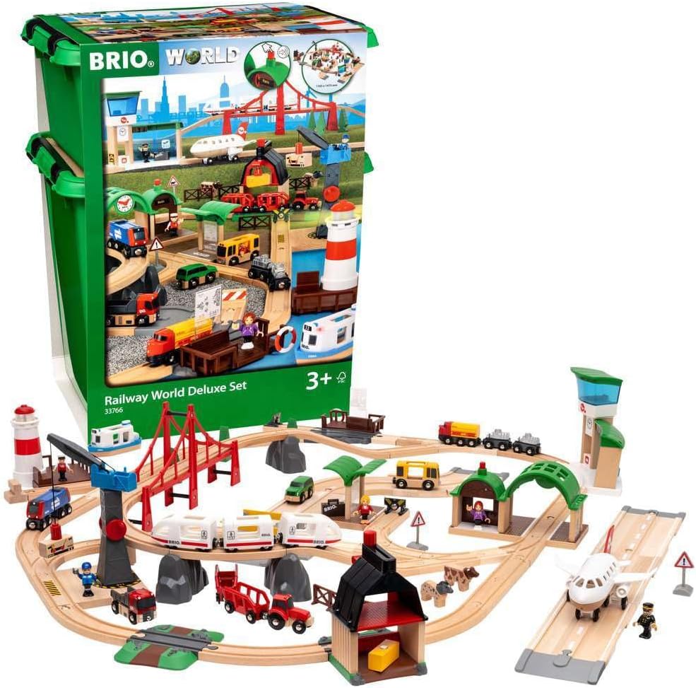 BRIO_JP's tweet photo. こんなの欲しかった！
陸・海・空のエリアで遊べる全106ピースの豪華おもちゃセット！これなら無限にごっこ遊びができて飽きない！クリスマスプレゼントにおすすめ🎁

↓詳細はここから https://t.co/bkD3LBaRNc