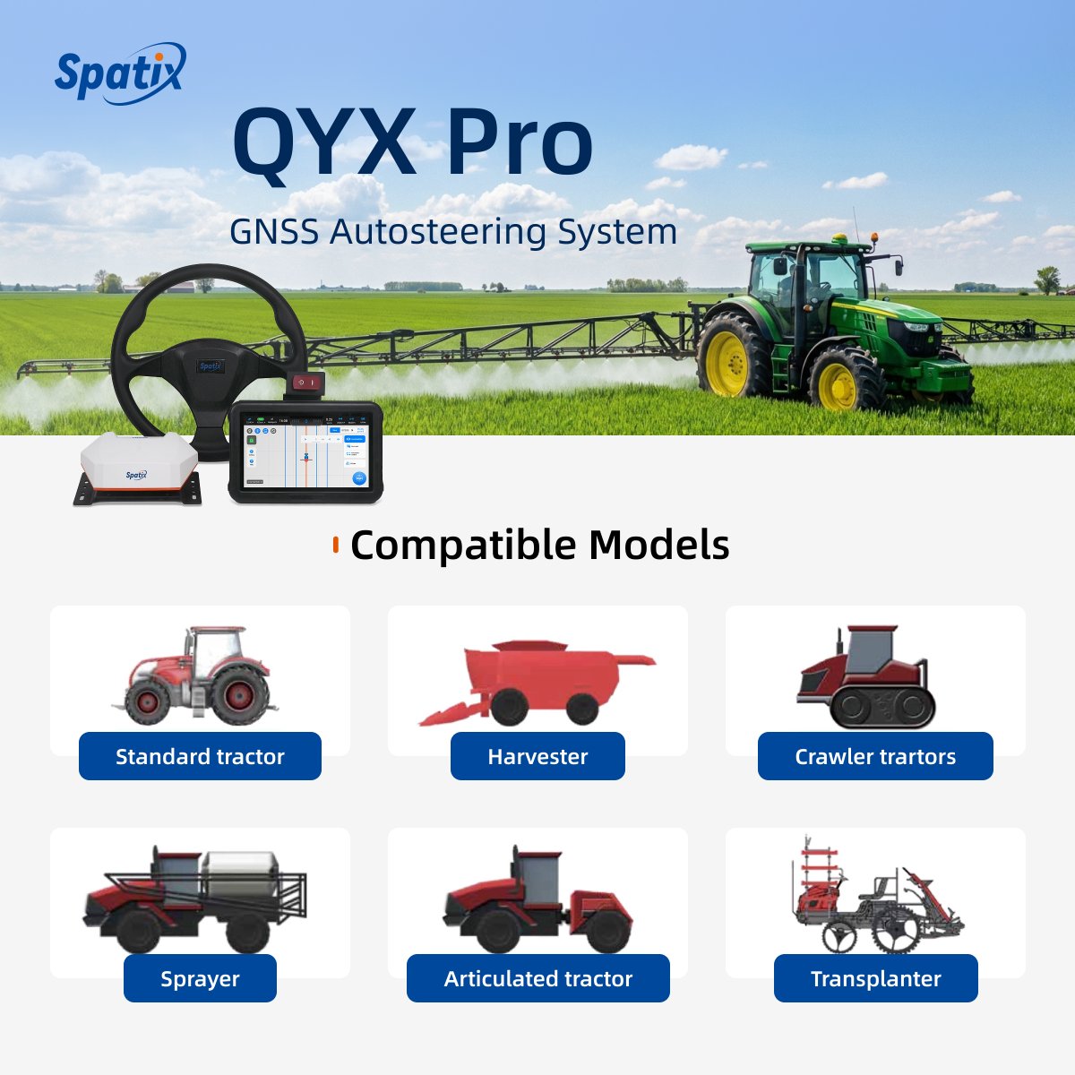 🚜QYX Pro is empowering modern agricultural machinery! 🌱 Compatible with 6 major machine models and delivering 8 key functions , it makes precision farming a reality. 
 na2.hubs.ly/H02C3sb0