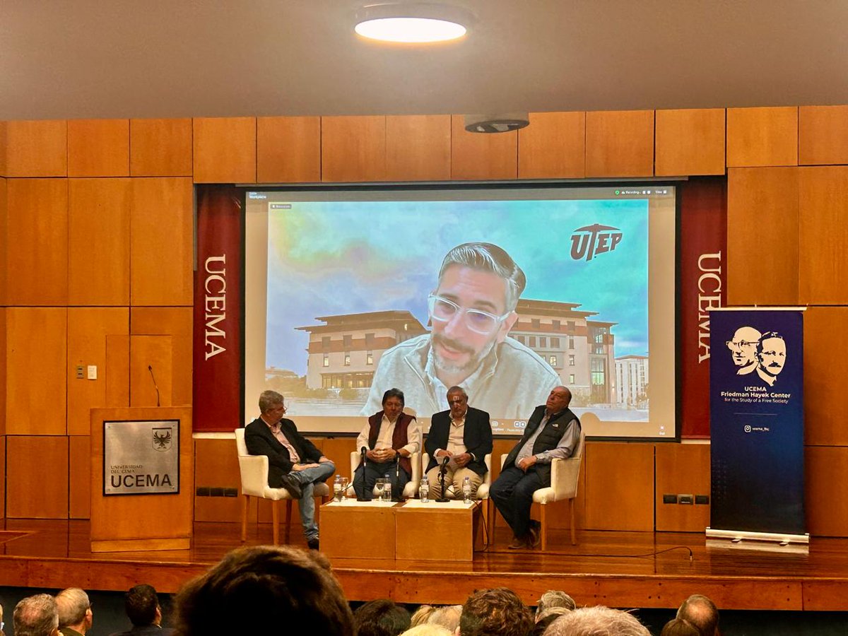 A 10 años de su partida, homenaje a mi hermano Charly organizado por UCEMA. Gracias <a href="/gabrielmises/">Gabriel Zanotti</a> <a href="/AleGomez63/">Ale Gomez</a> Wenceslao Giménez Bonet , Iván Cachanosky <a href="/n_cachanosky/">Nicolas Cachanosky</a>  y <a href="/alecachanosky/">alejandra . 🩵💛 🧡</a>