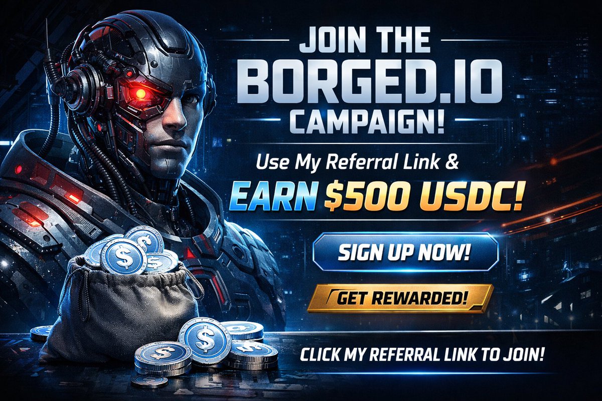 Join Borged using my referral link and start earning 💰
Campaigns, rewards &amp; a chance to win $500 USDC.
👉 borged.io/?ref=6dd51aec-…

#borged #web3 #airdrop