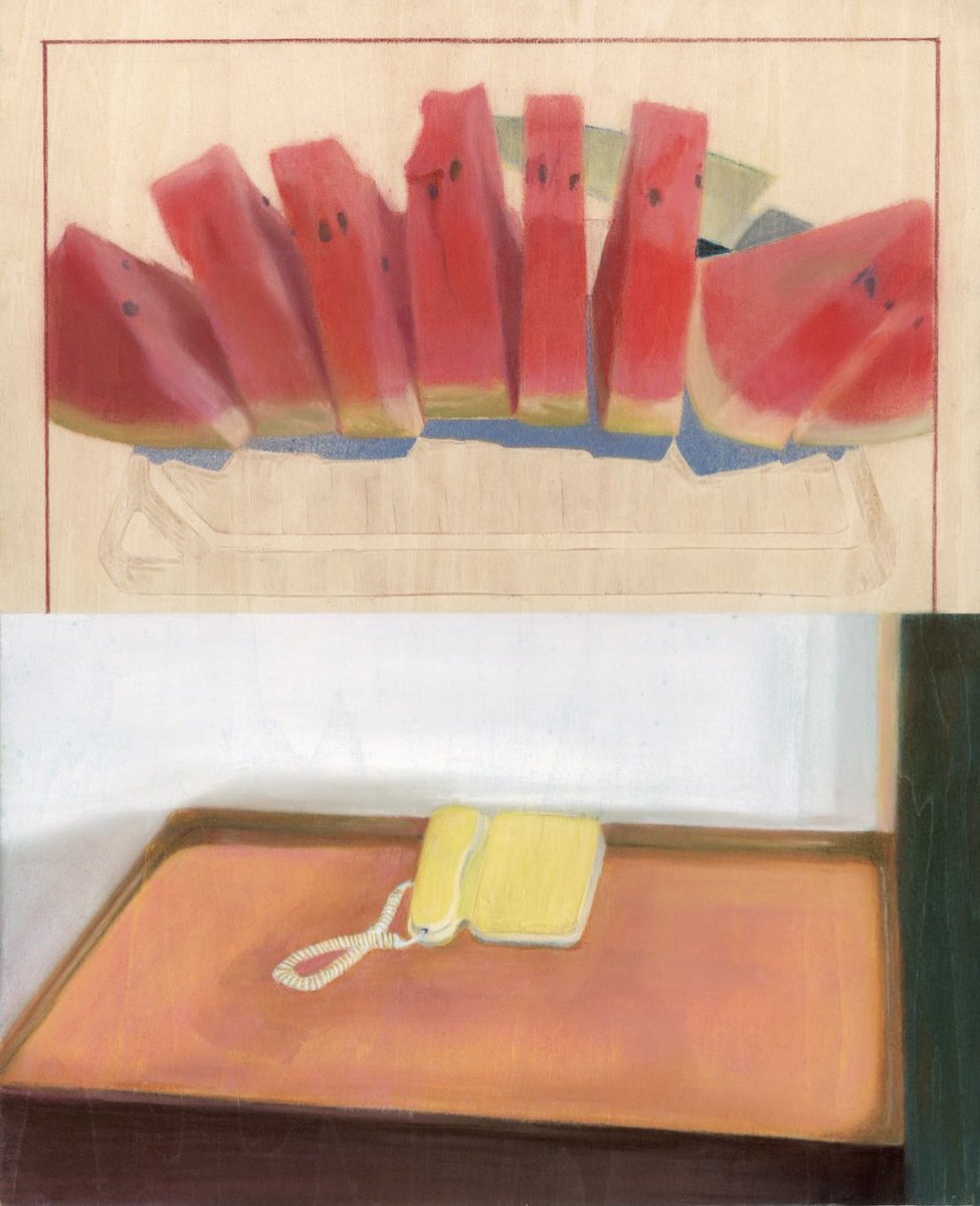 カット！
"Cut！"
303×242
木材、カラースプレー、水彩絵の具、パステル、色鉛筆

12時より個展７日目です🙌
本日は、12時から14時まで在廊します☺️

どうぞ、よろしくお願いいたします♪

<a href="/100hyakunen/">古本屋 百年</a> 
<a href="/1ichinichi1/">古本屋 一日</a>