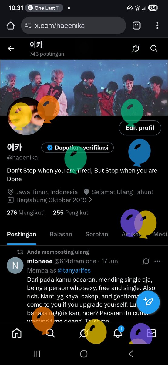 Banyak balon hari ini
Happy birthday to me