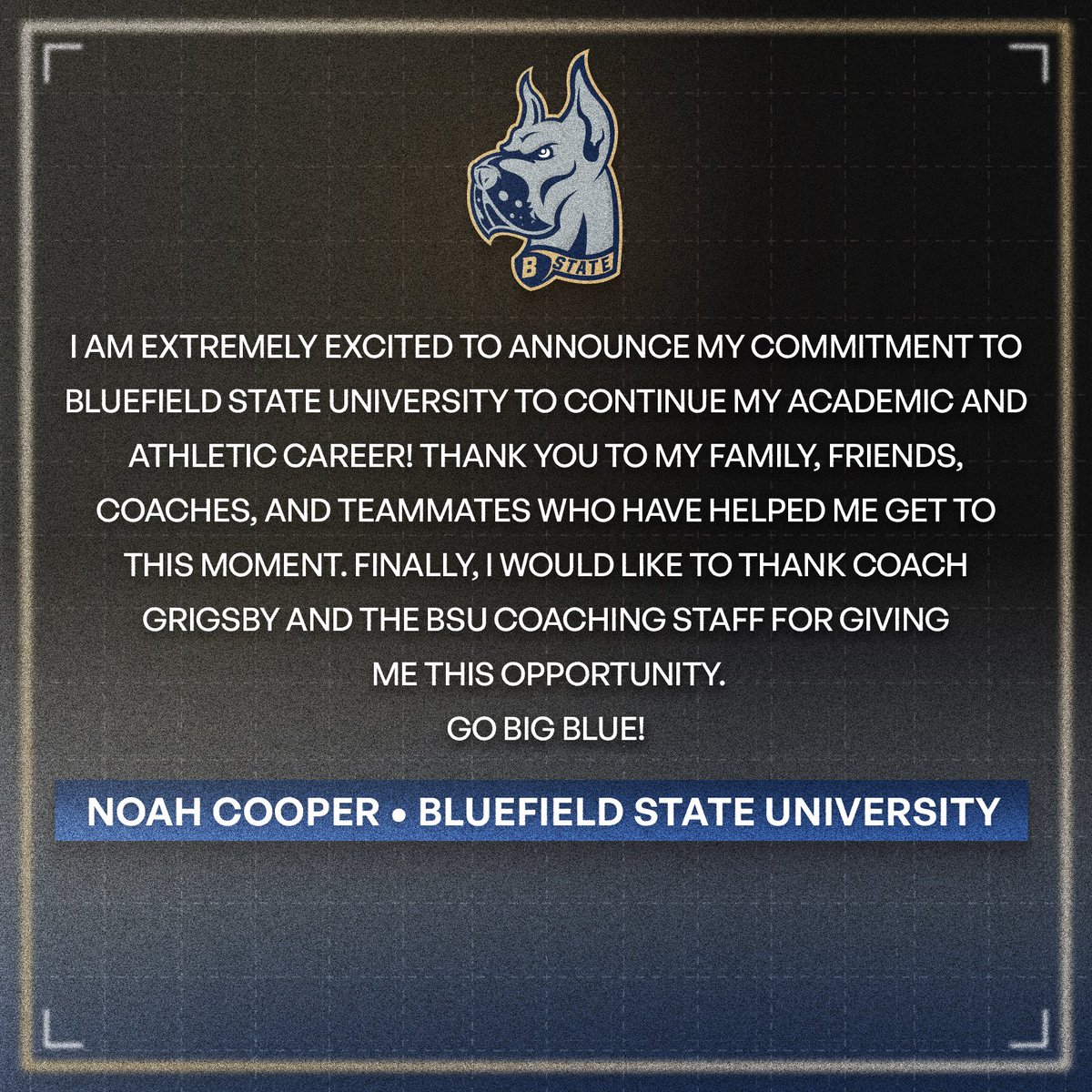 notnoahcoop's tweet photo. Excited to announce my official commitment to Bluefield State University!!!

@CoachHudgins @StaleyFootball @StaleyRecruits @vincentgrigsby @Davon_M0rgan @_CoachAug @d1graphicsco https://t.co/X8Z7Ez2BDd