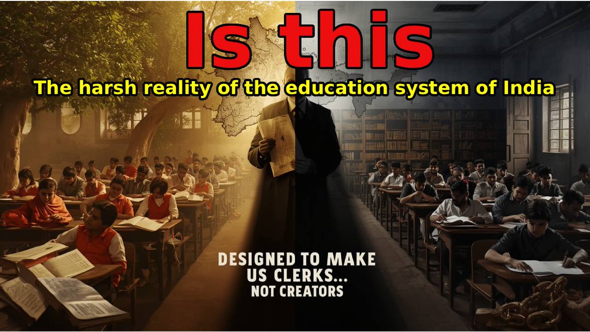 190 years ago, India’s education system was redesigned to create clerks, not thinkers. Marks over mastery.
Degrees over skills.Fear over curiosity.
The system still runs our classrooms today.
Watch the  video. youtu.be/sGggxLLbR_U #PMModi #Islamist #India #rahulgandhiwatchhaq