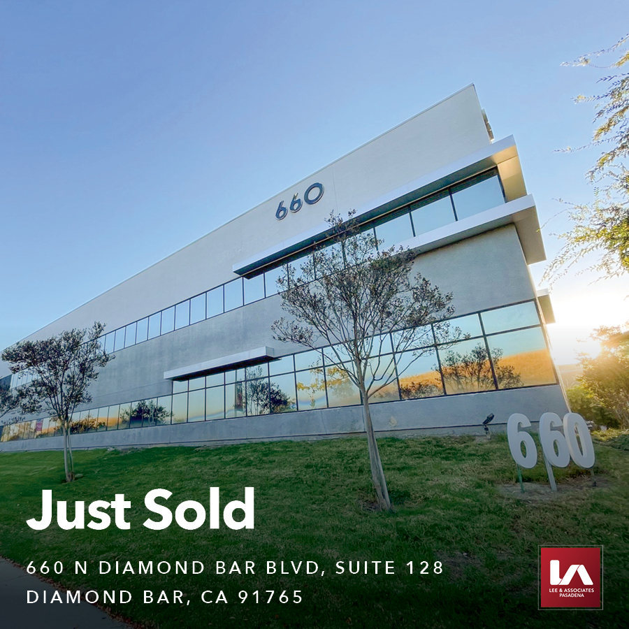 JUST SOLD  📍  660 North Diamond Bar Boulevard, Suite 128, Diamond Bar, CA 91765

Lee &amp; Associates - #Pasadena is proud to announce 660 North Diamond Bar Boulevard, Suite 128 in #DiamondBar, CA 91765 was just sold.  David Chen represented the Seller.
• Sale Price: $725,000