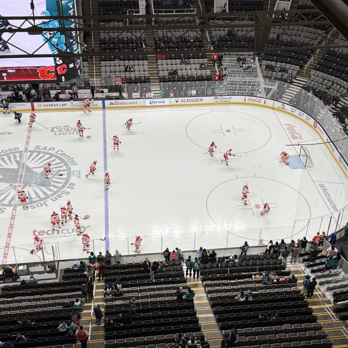#Flames lines, pairings and goaltenders vs. #TheFutureIsTeal:

Sharangovich-Kadri-Farabee
Huberdeau-Frost-Coronato
Zary-Backlund-Coleman
Lomberg-Beecher-Klapka

Bahl-Andersson
Kuznetsov-Weegar
Hanley-Brzustewicz

Wolf (Starter)
Cooley