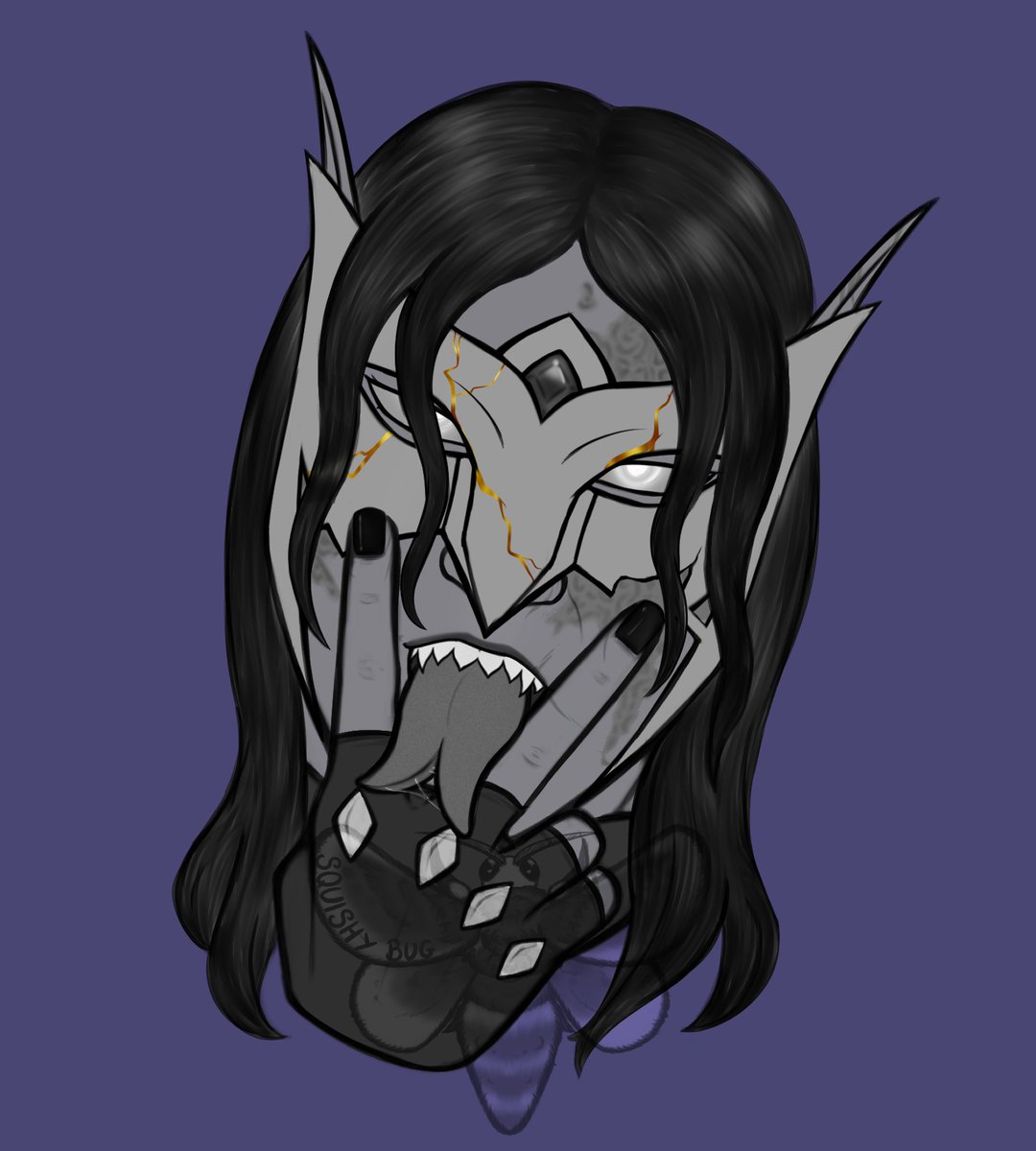 Headshot c//mm for <a href="/Piximae/">Zokkine Flipbolt (Piximae)</a> of their Ren'dorei Jester, Zillik! 

#WorldofWarcraft #VoidElf #Rendorei #SFW #SFWArt