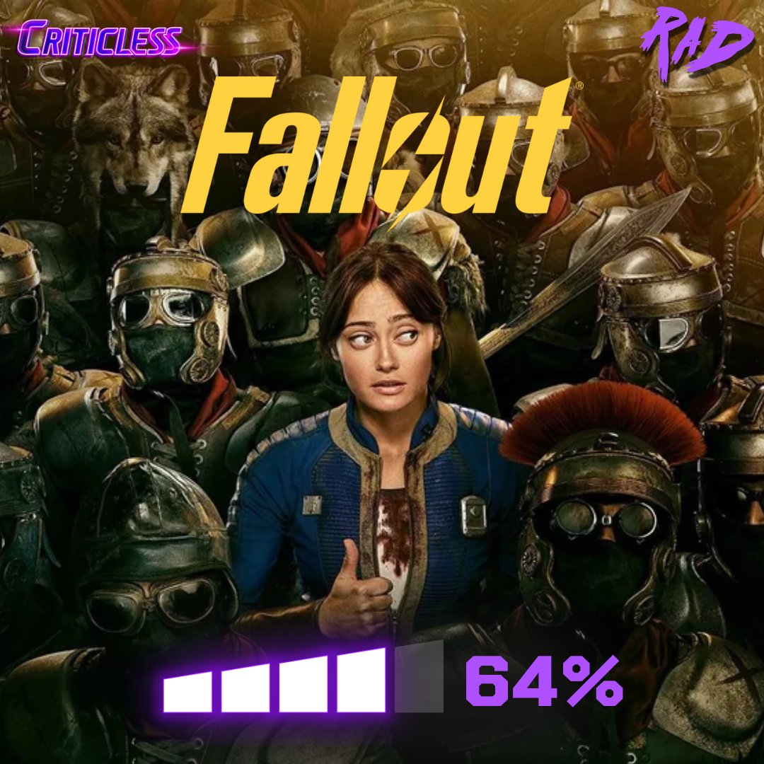 Fallout S2 premieres TODAY on Prime Video! ☢️ 

S1 is rated RAD on Criticless with a solid 64% audience score! 

Are you diving into Season 2? Okey dokey?  

#Fallout #FalloutSeason2 #PrimeVideo #NewVegas