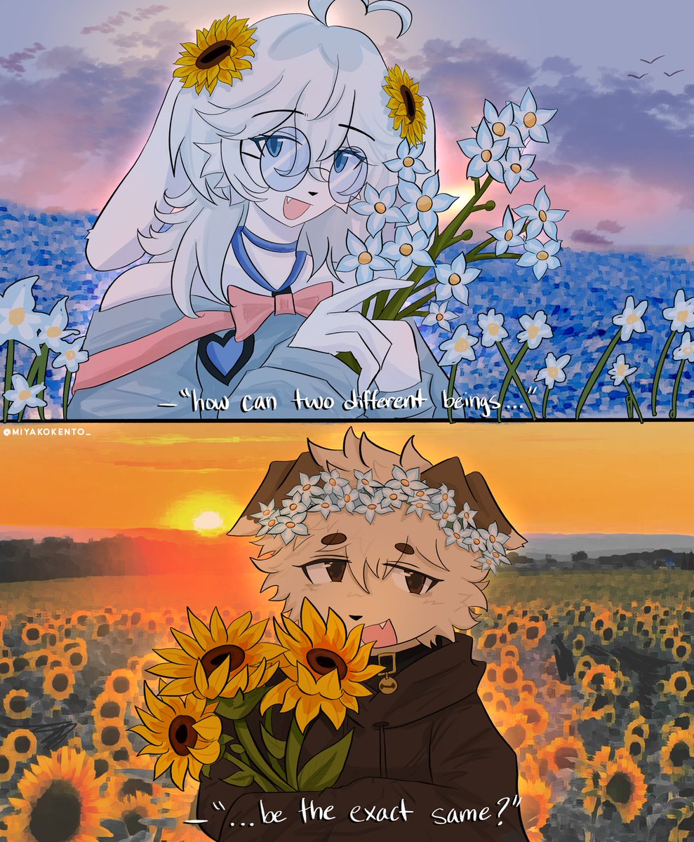 miyakokento_'s tweet photo. “how can two different beings be the exact same?” 
@mixenyea 

#art https://t.co/MRHPOq1v0X