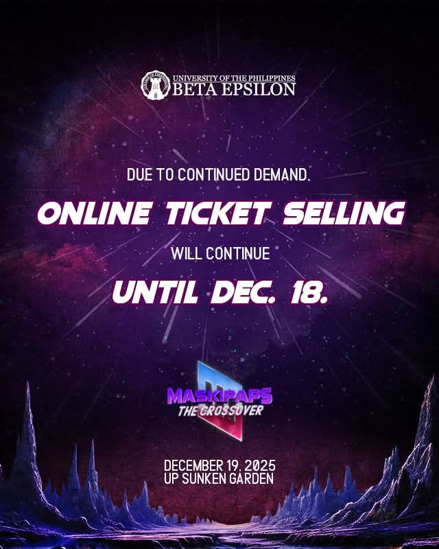 manilaconcerts's tweet photo. Maskipaps: The Crossover happening this Friday! December 19 at the UP Sunken Garden!
Papahuli ka pa ba? ๐๐ฒ๐ ๐๐ผ๐๐ฟ ๐๐ถ๐ฐ๐ธ๐ฒ๐๐ ๐ต๐ฒ๐ฟ๐ฒ ๐ฎ๐:
https://t.co/7DEoVpPTpv
https://t.co/7DEoVpPTpv
https://t.co/7DEoVpPTpv
Online ticket selling ends December 18!
#Maskipaps2025 https://t.co/zSMBZsrxQQ