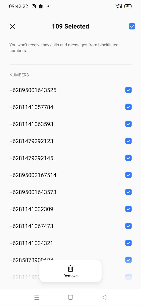 sbjklaut's tweet photo. 109 nomor yang di block dan masih bakal nambah terus setiap harinya😇🙏
Telkomsel kenapa yaa begini😇🙏 https://t.co/Uf6em8INen
