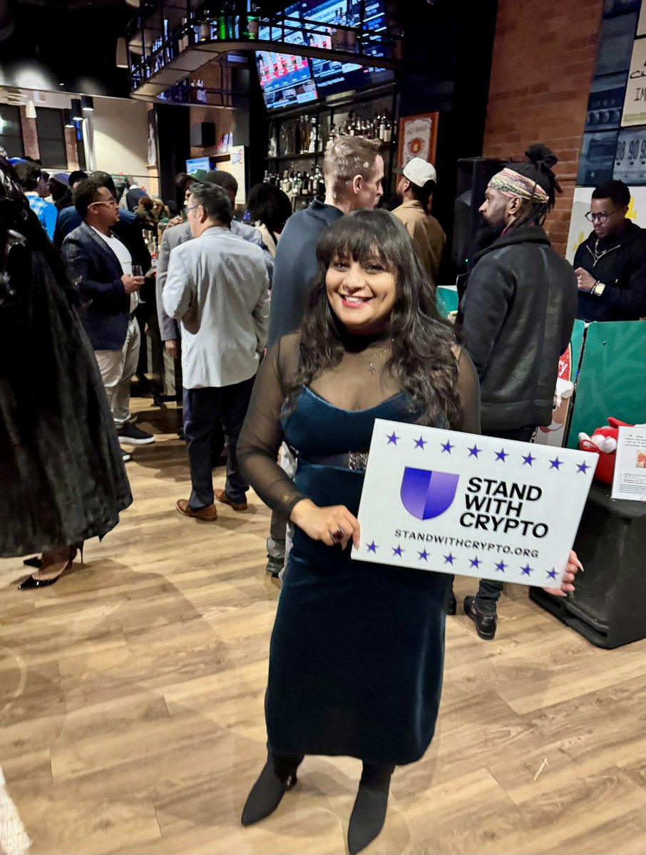 DetBlockchain's tweet photo. Proud moment getting to celebrate Detroit founders in the room at our holiday party! 🥂 Hats off to AURUM: tying real-world travel & payments to digital identity — grounded in human connection & exploration.
Proud of what’s being built here! 

Big love for @standwithcrypto at the party! 🎊💜

✈️ @aurumapp
